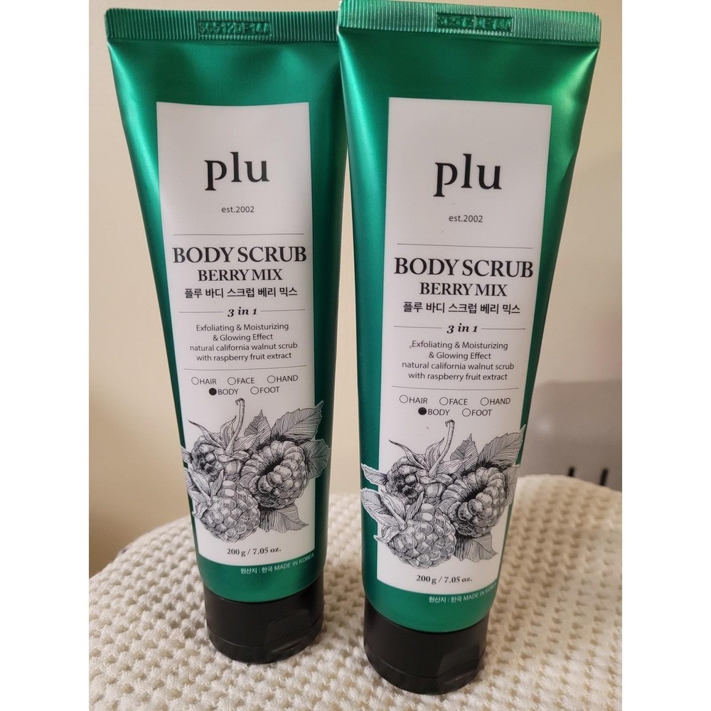 PLU Body Scrub Berry Mix 7.05oz Exfoliate Moisturize Glowing Skin‎ Vegan Korea